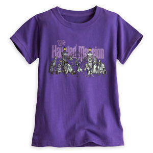 Disney Store Haunted Mansion Hitchhiking Ghosts Girls Glow T Shirt Size S M L