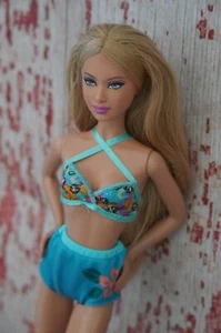Barbie Beach Fashion türkis Criss-Cross topischer Hipster-Bikini - Bild 1 von 3