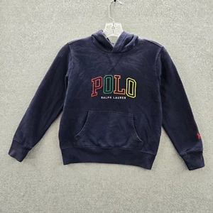 Polo Ralph Lauren Boys Hoodie Small Blue Logo On Embroidery Pullover READ - Picture 1 of 12