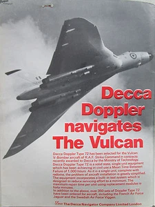 8/1970 PUB DECCA DOPPLER TYPE 72 VULCAN V-BOMBER RAF STRIKE COMMAND ORIGINAL AD - Imagen 1 de 1