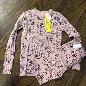 NWT Gap Kids Disney Mickey & Minnie Mouse Organic Pajamas LS & Pants Girls Sz 10 - Picture 1 of 6