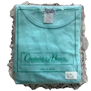 Chadwicks Of Boston Sky Blue Short Sleeve 100% Cotton Top SZ XL Made In Israel - Picture 1 of 3