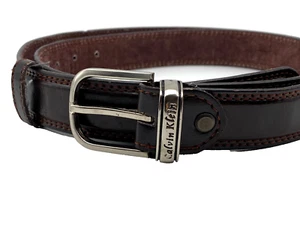 Calvin Klein Belt Men Brown Genuine Leather Stiches Extra Large 50/125 - Picture 1 of 11