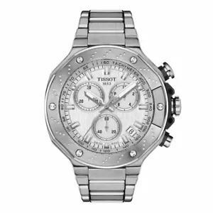 New Tissot T-Race 45mm Chronograph Silver Dial Men's Watch T1414171103100 - Picture 1 of 5