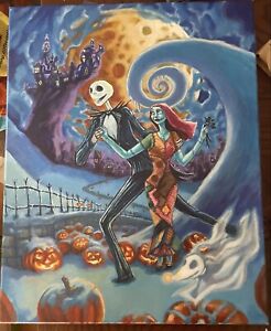 Nightmare Before Christmas original art, 16 x 20, Sally, jack, zero fantasy art