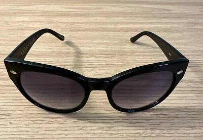 Очки солнцезащитные Raen Mande черные ручной работы кошачий глаз золотистые металлические акценты - только для оправ - Изображение 1 из 4