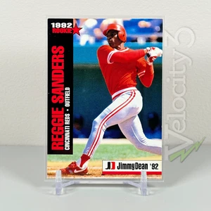 1992 JD Jimmy Dean MLB Card: REGGIE SANDERS Rookie ⭐ Cincinnati Reds - Picture 1 of 2