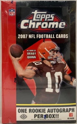 2007 TOPPS CHROME NFL FOOTBALL HOBBY BOX 24 PACKS ADRIAN PETERSON RC NEW - Image 1 of 2