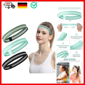 Sport Haarband, 3 Stück Elastische Stirnband Damen und Herren, Dünn Schweißba... - Bild 1 von 9