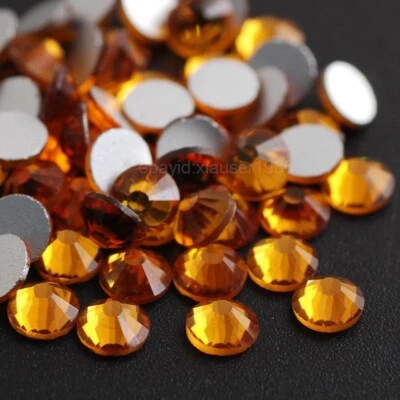 Arte en uñas brillante 1440 piezas (ss4 1,6 mm) estrás respaldo plano cristal decoración de uñas Foto 1 de 4