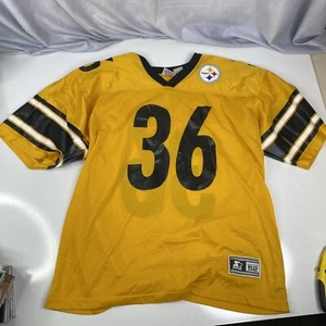 VTG 1995 90S JEROME BETTIS STARTER STEELERS GOLD NFL FOOTBALL ALT JERSEY XL 52 - Picture 1 of 12