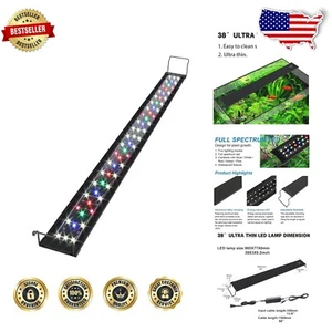 Sleek Black LED Aquarium Light with Ultra-Slim Design for Perfect Aquatic Growth - Picture 1 of 11