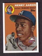 Hank Aaron 2000 Topps All-Star Fanfest Promotional Card 1/4 1954 Rookie Reprint