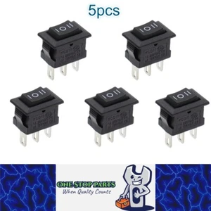 5 x Black Rocker Switches 10x15mm ON/OFF/ON 3 Pin SPST Panel Mount Mini Switches - Picture 1 of 5