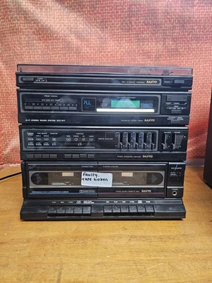 Retro Sanyo DCX W17 Sound System - NO Speakers - Tested Faulty Belts Broken - Image 1 of 4