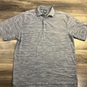 Footjoy Polo Shirt Mens Large Heather Grey Perform Golf Short Sleeve - Picture 1 of 5