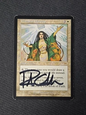 Words Of Worship MTG Onslaught Magic The Gathering Signed Auto Rebecca Guay - Image 1 of 2