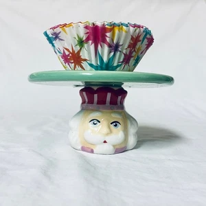4.5 Inch Christmas Holiday Santa Mini Cake Cupcake Stand Nutcracker NEW - Picture 1 of 7