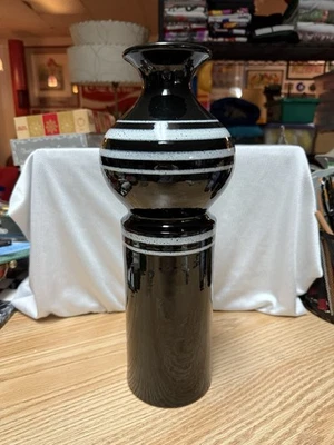 Bitossi Rosenthal Netter Black & White Ceramic Vase Aldo Londi Italy - Image 1 of 4