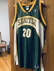 Herren 3XL Vintage Reebok NBA GARY PAYTON SEATTLE SUPERSONICS genähtes Trikot - Bild 1 von 10