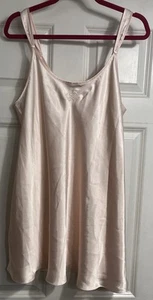 Oscar De La Renta Pink Label Women XL Nightie Nightgown Y2K Satin Pink 90s - Picture 1 of 7
