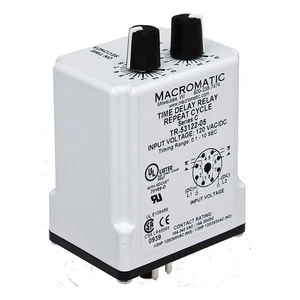 MACROMATIC TR-55128-10 SinFunTimeDelayRelay, 24VAC/DC, 8Pins 23NV22 - Picture 1 of 1