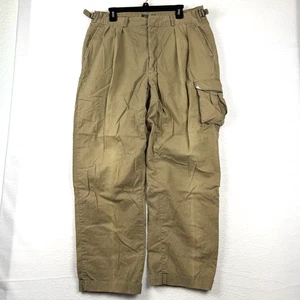 Pantaloni cargo vintage Ralph Lauren Polo Country 36x30 pieghettati kaki made in USA anni 90 - Foto 1 di 9