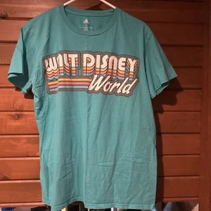 Camiseta Disney Mujer Talla Lg Walt Disney World Deletrear Retro Gráfico Verde azulado - Imagen 1 de 3