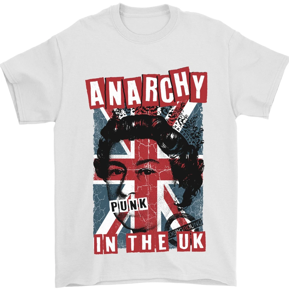 Anarchie Au Royaume-Uni T-Shirt Punk Rock Pour Hommes 100% Coton - Photo 1/1