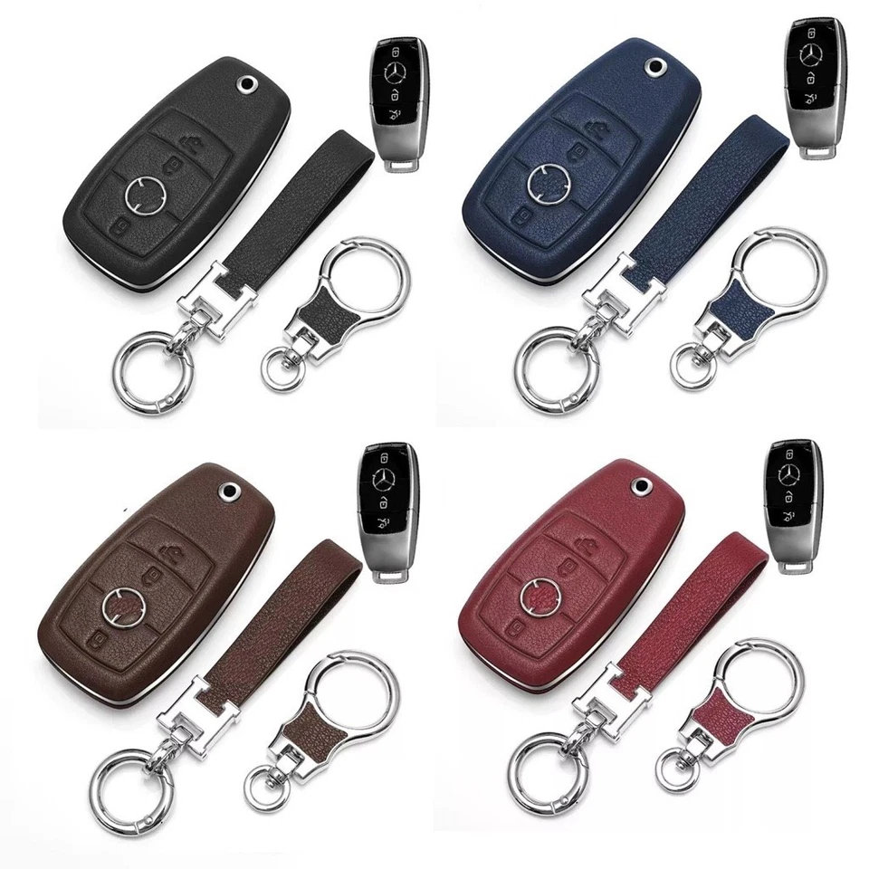 Funda de cuero para llavero Mercedes-Benz A B C E S G CLS CLE GLC carcasa protectora Foto 1 de 4