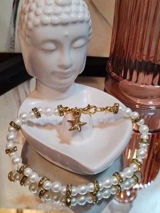 Kunstperlen & Diamant Armband Fußkettchen - Bild 1 von 18