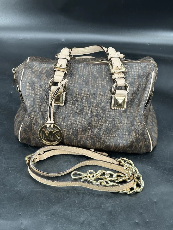Michael Kors Brown Large Leather Speedy Logo Bag - Image 1 of 4