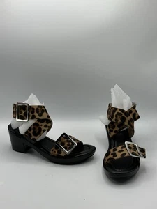Solely Jane Size 7 Classic Comfort Base Black Stripe + Cheeta Print Buckle Strap - Picture 1 of 20