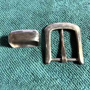 Vtg 1983 Douglas Magnus 925 Sterling Silver Buckle & Heartline DM 925 Belt Loop - Picture 1 of 9
