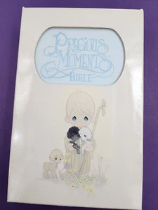 Precious Moments Bible NKJV Blue Mist Leatherflex 271B Illustrated Pearl 1985 - Picture 1 of 20