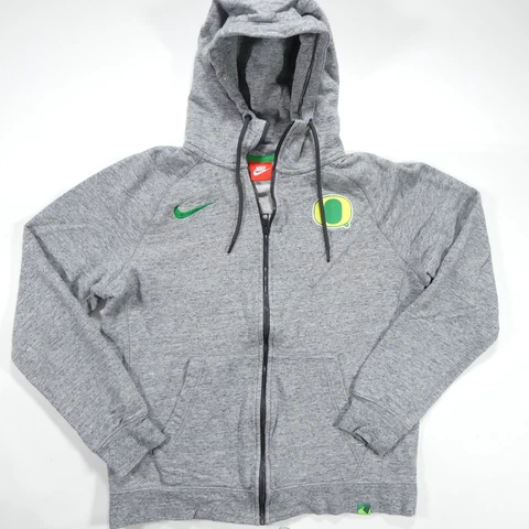 Oregon Ducks Hooded Jacket Adult Medium Nike Grey Full Zip Sweatshirt NCAA Cover