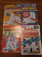 4 Crosswords and Word Search Puzzle Books.Small Size