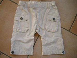 (X269) Imps & Elfs Baby Sommer Hose Cargohose Druckknöpfe & Logo Aufnäher gr.80 - Bild 1 von 2