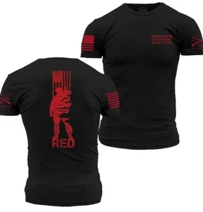 Grunt Style T-Shirt - Black GS5109 RED All Forces New with Tags Military - Picture 1 of 5