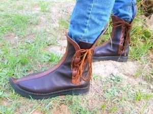 Medieval Handmade Leather Boots, Viking Leather Shoes - Picture 1 of 8