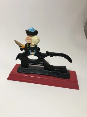 Vintage Nut Cracker / Cast Iron King , With Wood Base. - Image 1 of 4