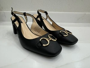 Jones New York Signature Aurada Black Slingback Block Heel Pumps Size 8.5 M - Picture 1 of 10