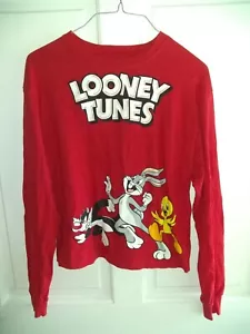 Looney Tunes Size XS Bugs Bunny Long Sylvester T-Shirt Red Tweety Bird - Picture 1 of 9