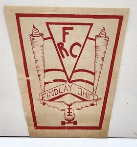 1950's Findlay Ohio Roller Skating Club Label Wings Torches Patriotic FF - Picture 1 of 2