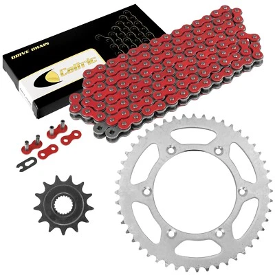 Kit de cadena de transmisión y piñón rojo para Yamaha YZ125 2005-2018 Foto 1 de 4