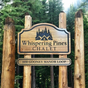 Custom Rustic Timber Double Property Sign 100cm - Hand Carved / Personalised - Picture 1 of 7