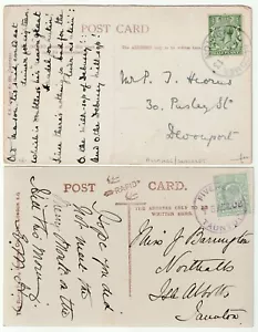 CD IN GOMMA ALCOMBE CINQUE TESTE E VIOLA 1908/13 SU PPC ENTRAMBI SOTTO TAUNTON SOMERSET - Foto 1 di 2