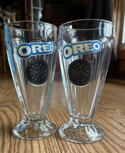 Set 2 Biscotti Oreo Gelato Sundae Galleggiante Trasparente Milkshake Bicchieri - Foto 1 di 2