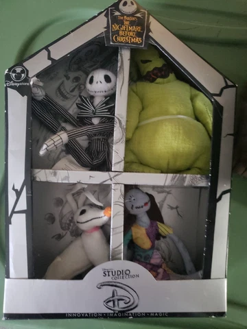 Nightmare Before Christmas 4 RARE plush set Jack Skellington Sally Oogie Zero Cover