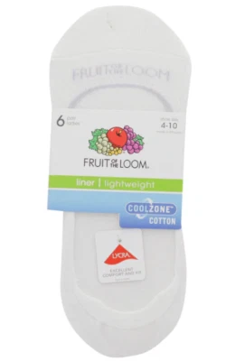 Women's Fruit of the Loom Cool Zone Socks 6 Pack Liner - Image 1 of 4